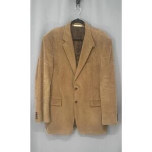 Lauren Ralph Lauren Sport Coat Mens 42L Beige Corduroy Blazer Elbow Patches
